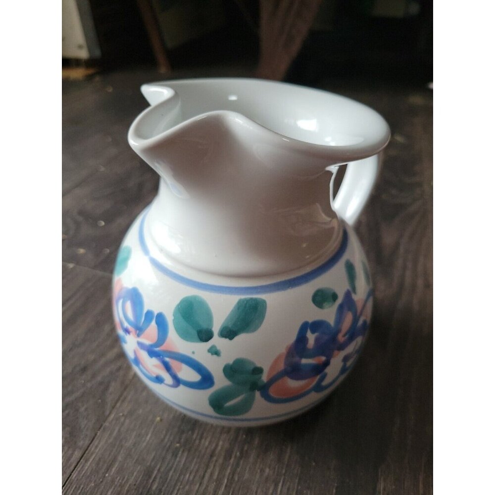 Rosanna Imports Made for Pottery Barn Multicolor Floral Pitcher 7x7in Italy